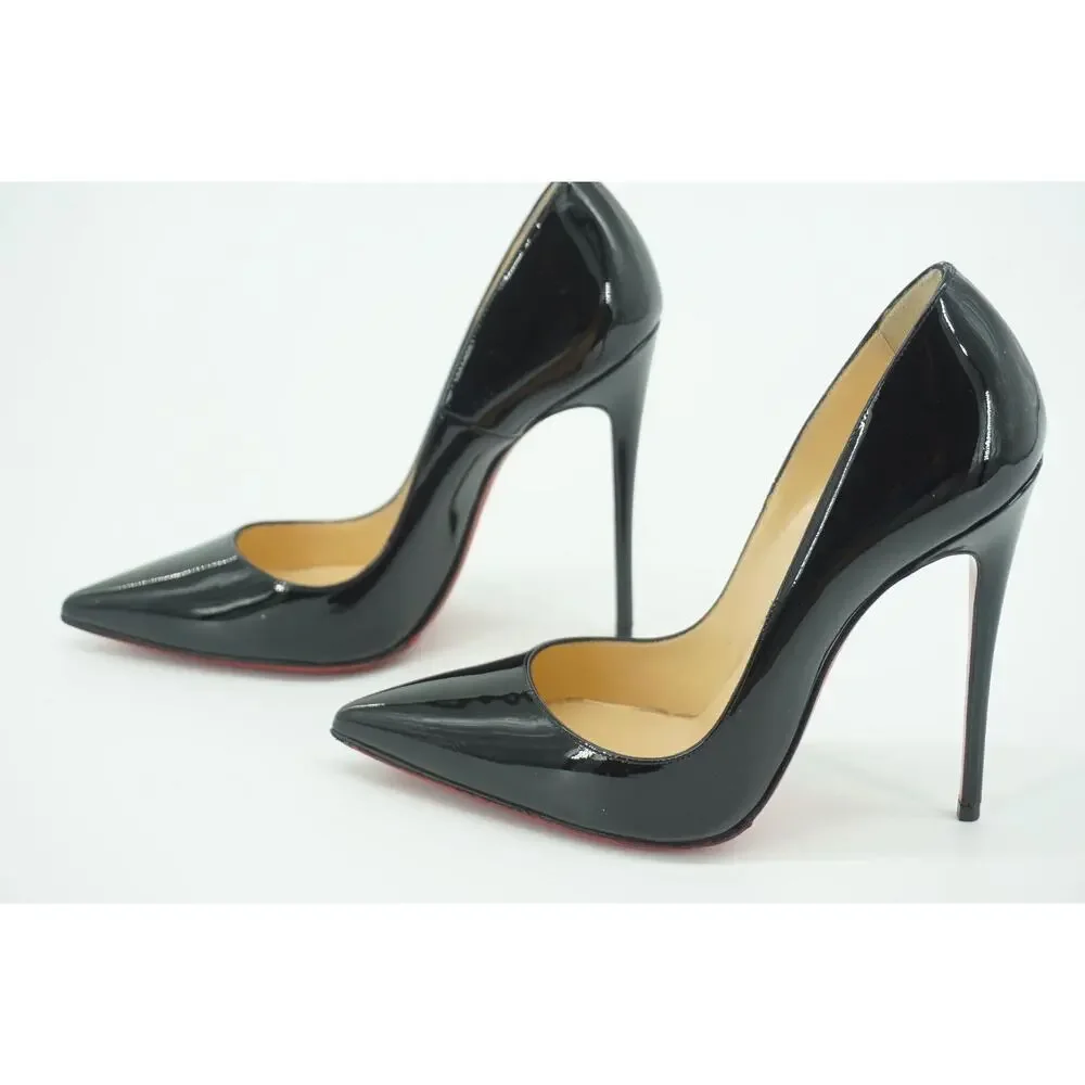 Christian Louboutin So Kate Black Patent Pointy High Heel Pumps SZ 35 $675